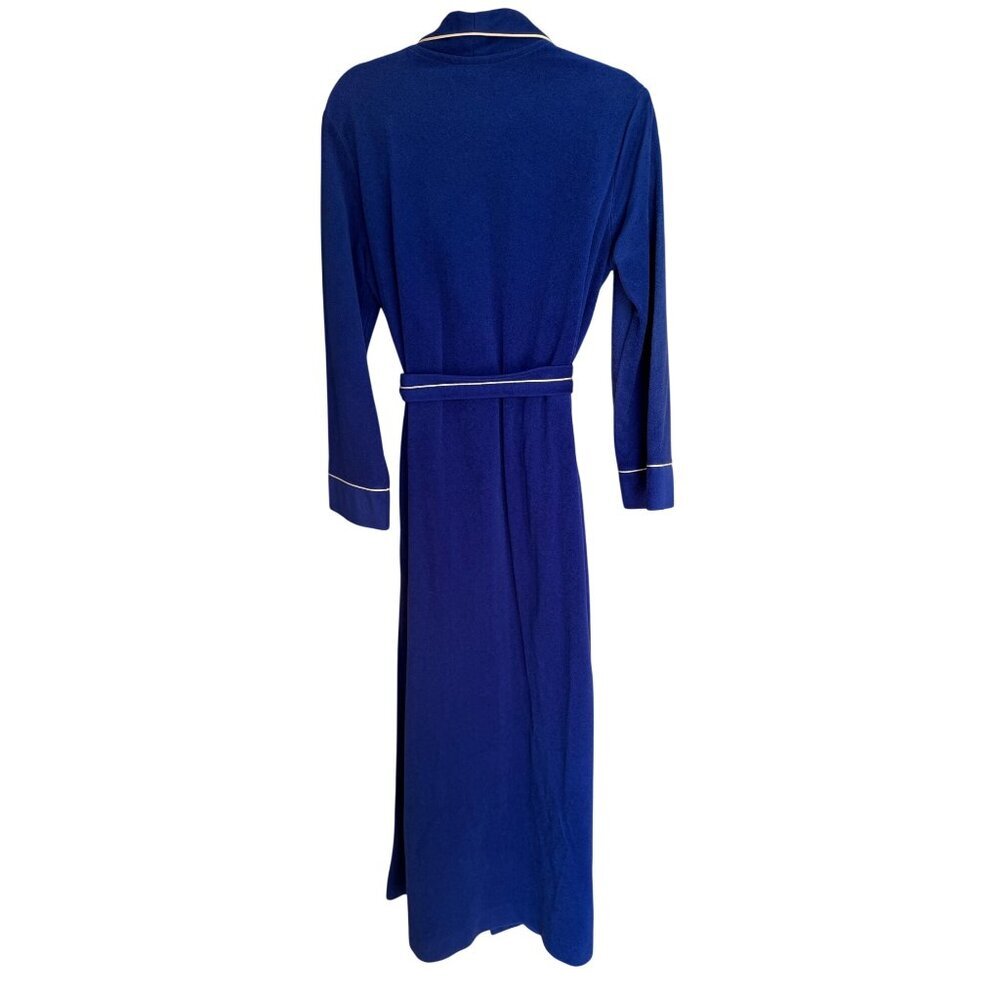 Bill Blass Womens Long-sleeved Robe Size S/M Blue Matching Tie Belt Vintage - Picture 8 of 8